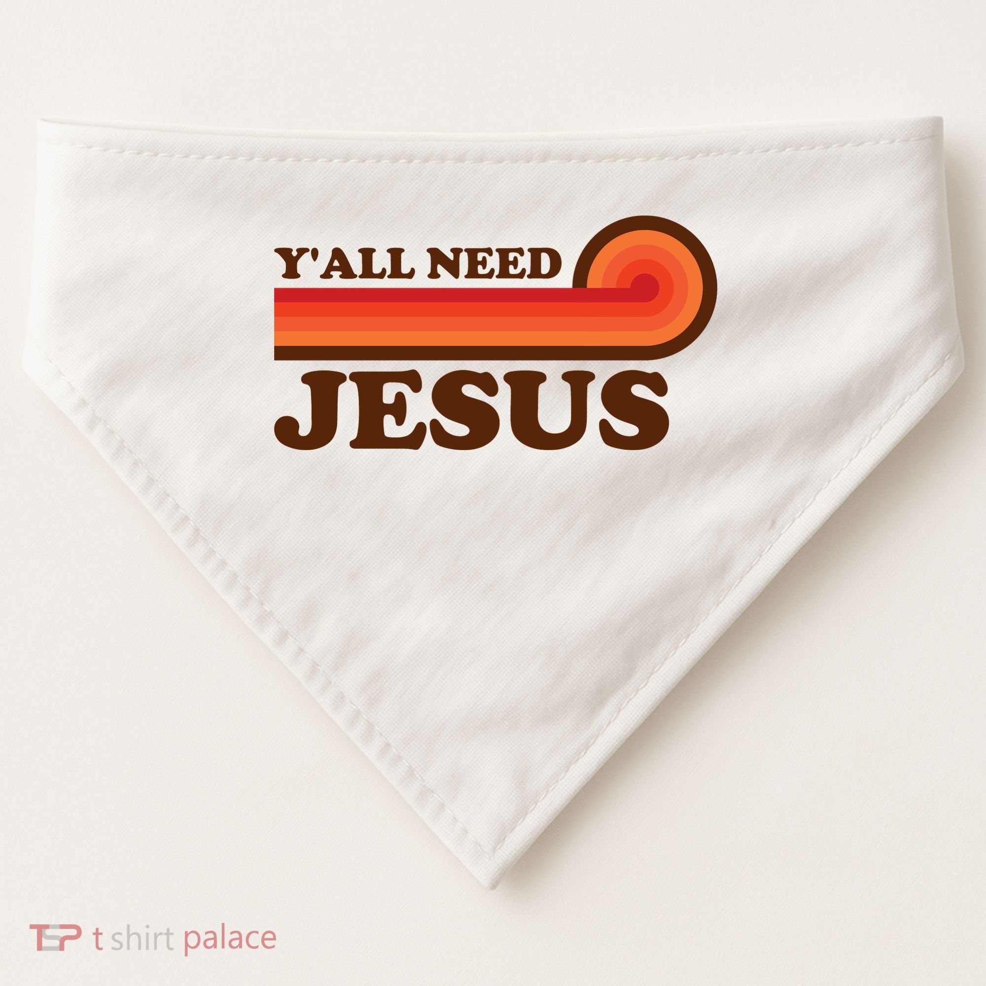 Y'all Need Jesus Retro USA-Made Doggie Bandana