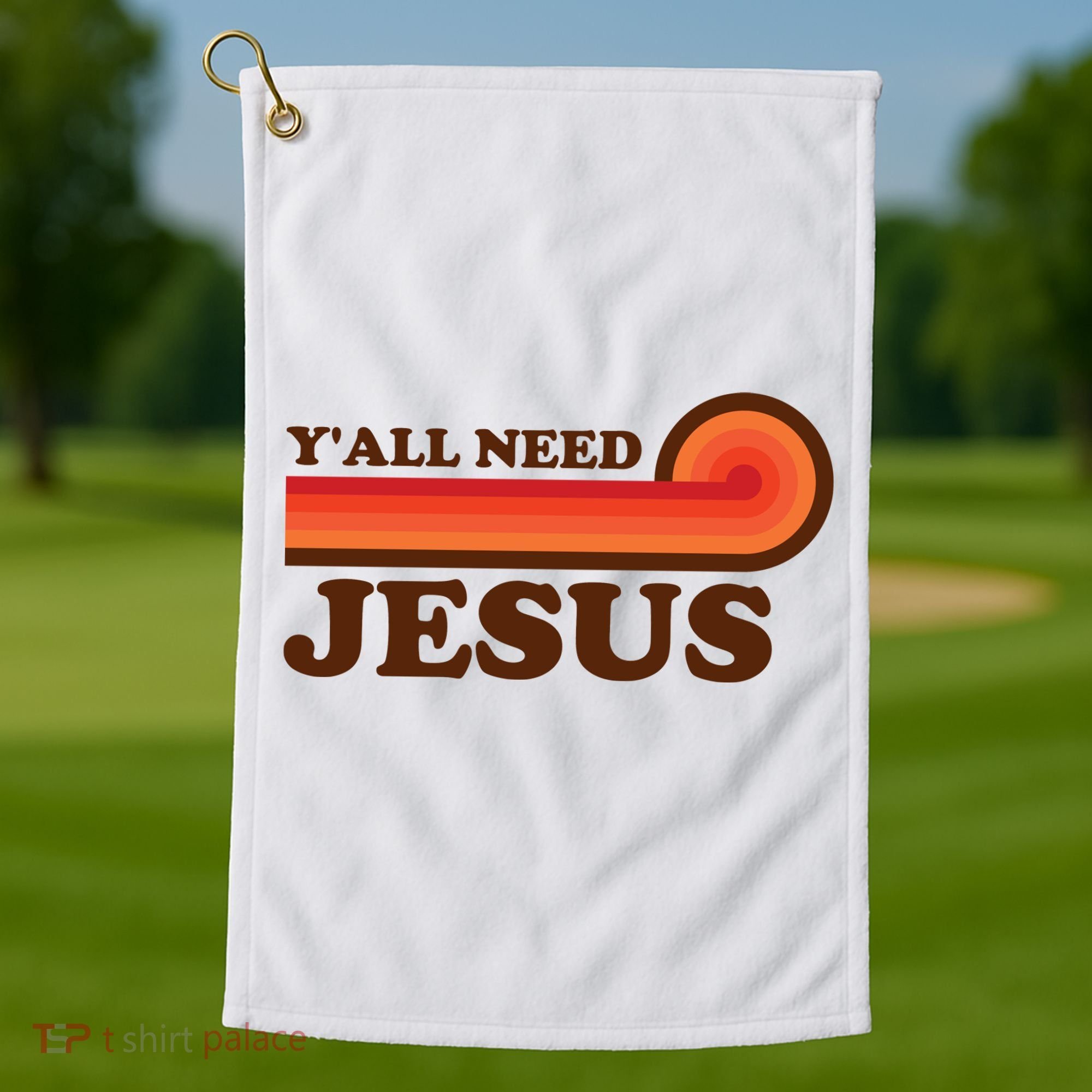 Y'all Need Jesus Retro Golf Towel