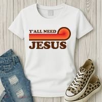 Y'all Need Jesus Retro Women's T-Shirt thumb 3