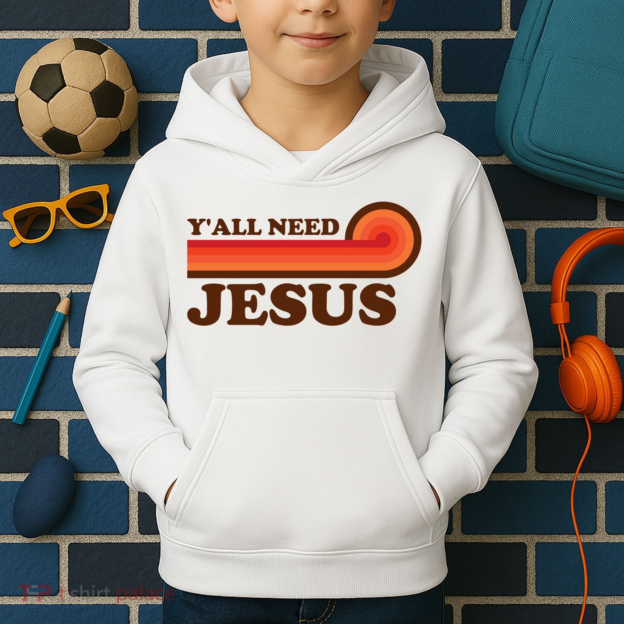 Y'all Need Jesus Retro Kids Hoodie
