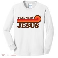 Y'all Need Jesus Retro Kids Long Sleeve Shirt thumb 0
