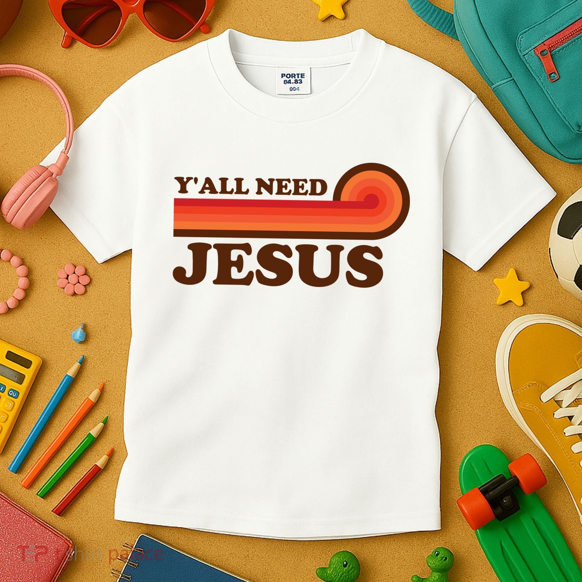 Y'all Need Jesus Retro Kids T-Shirt