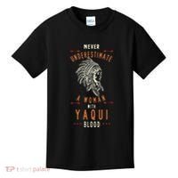 Yaqui Native Mexican Indian Woman Never Underestimate Kids T-Shirt thumb 0