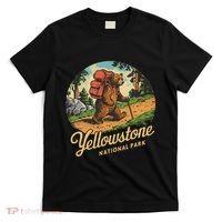 Yellowstone National Park Hiking Bear Vintage Outdoo Hike T-Shirt thumb 0