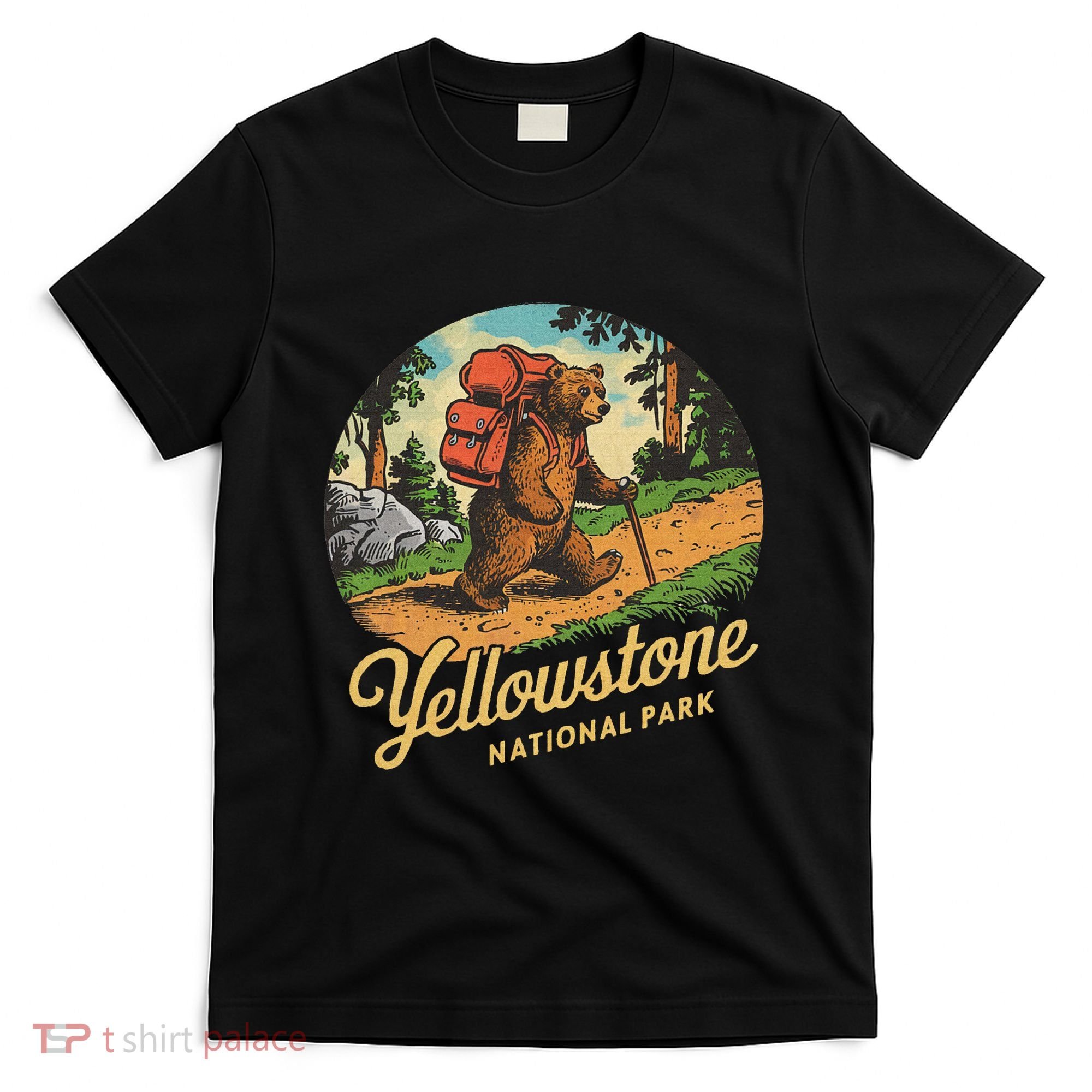 Yellowstone National Park Hiking Bear Vintage Outdoo Hike T-Shirt