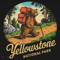 Yellowstone National Park Hiking Bear Vintage Outdoo Hike T-Shirt thumb 7