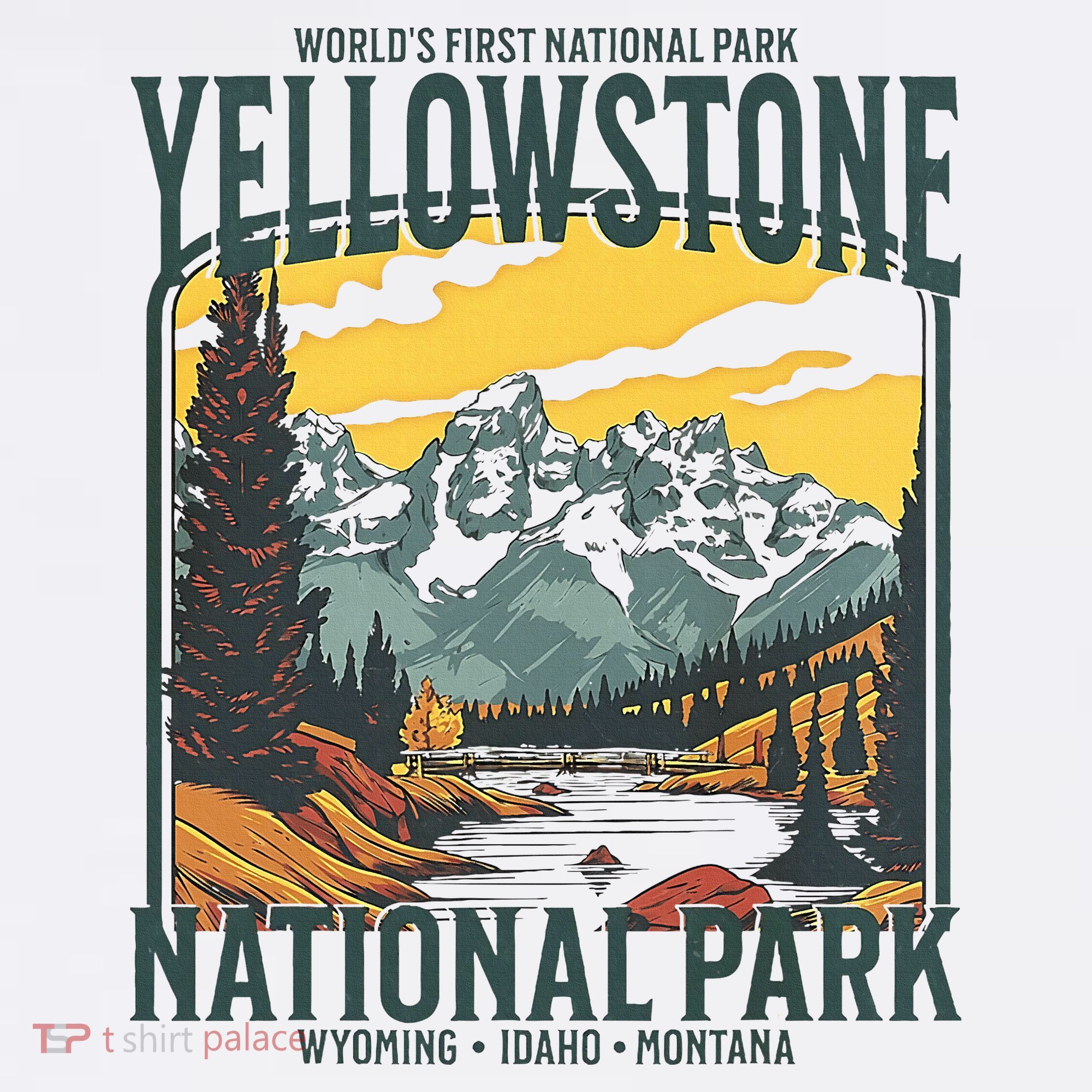Yellowstone National Park Vintage Hiking T-Shirt