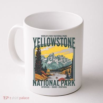 Yellowstone National Park Vintage Hiking Coffee Mug
