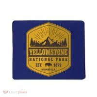 Yellowstone National Park Est 1872 Wyoming USA Gold Emblem Mousepad thumb 0
