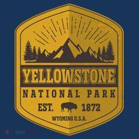 Yellowstone National Park Est 1872 Wyoming USA Gold Emblem Women's Tank Top thumb 5