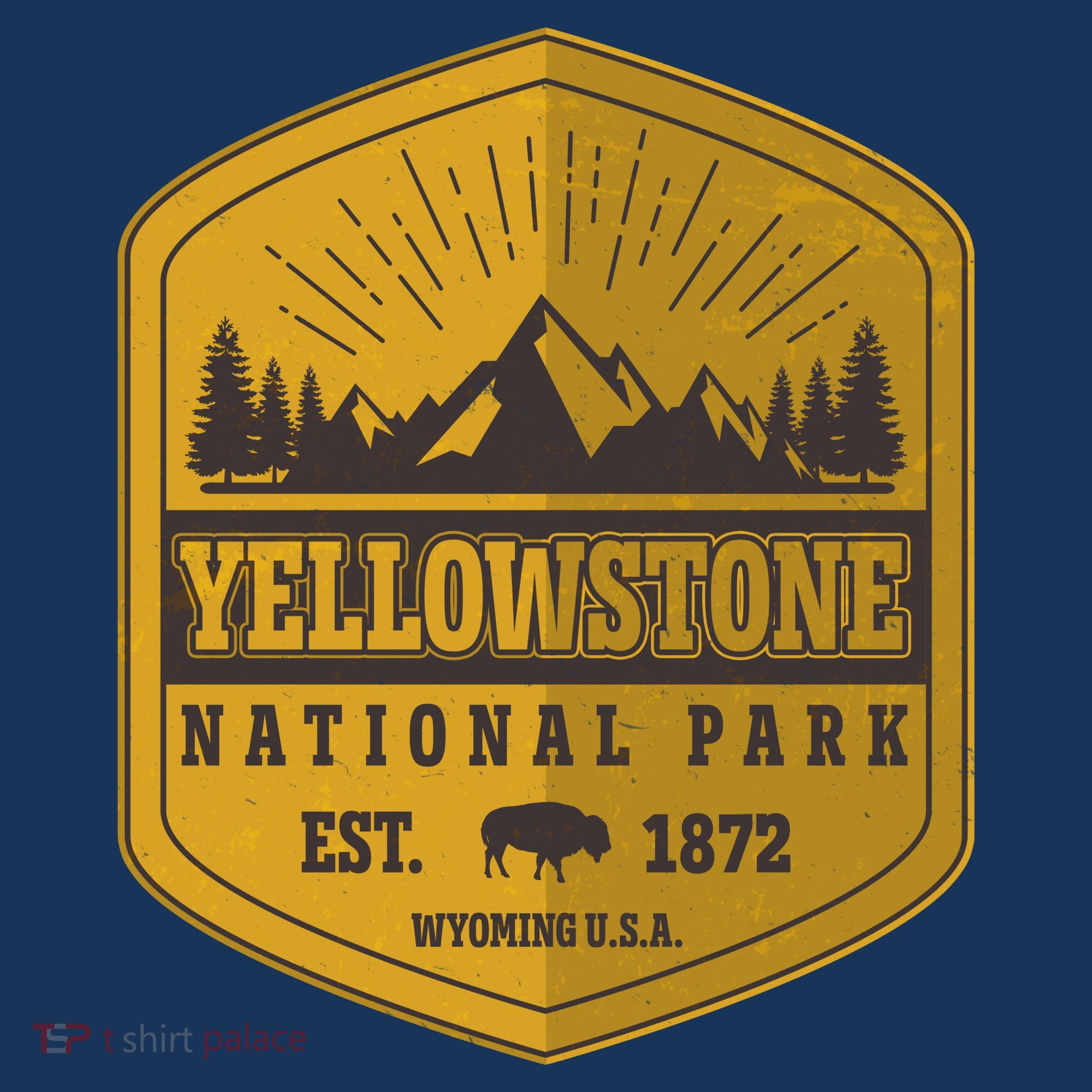 Yellowstone National Park Est 1872 Wyoming USA Gold Emblem Women's Tank Top