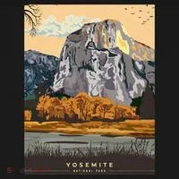 Yosemite National Park Retro Ornament thumb 1