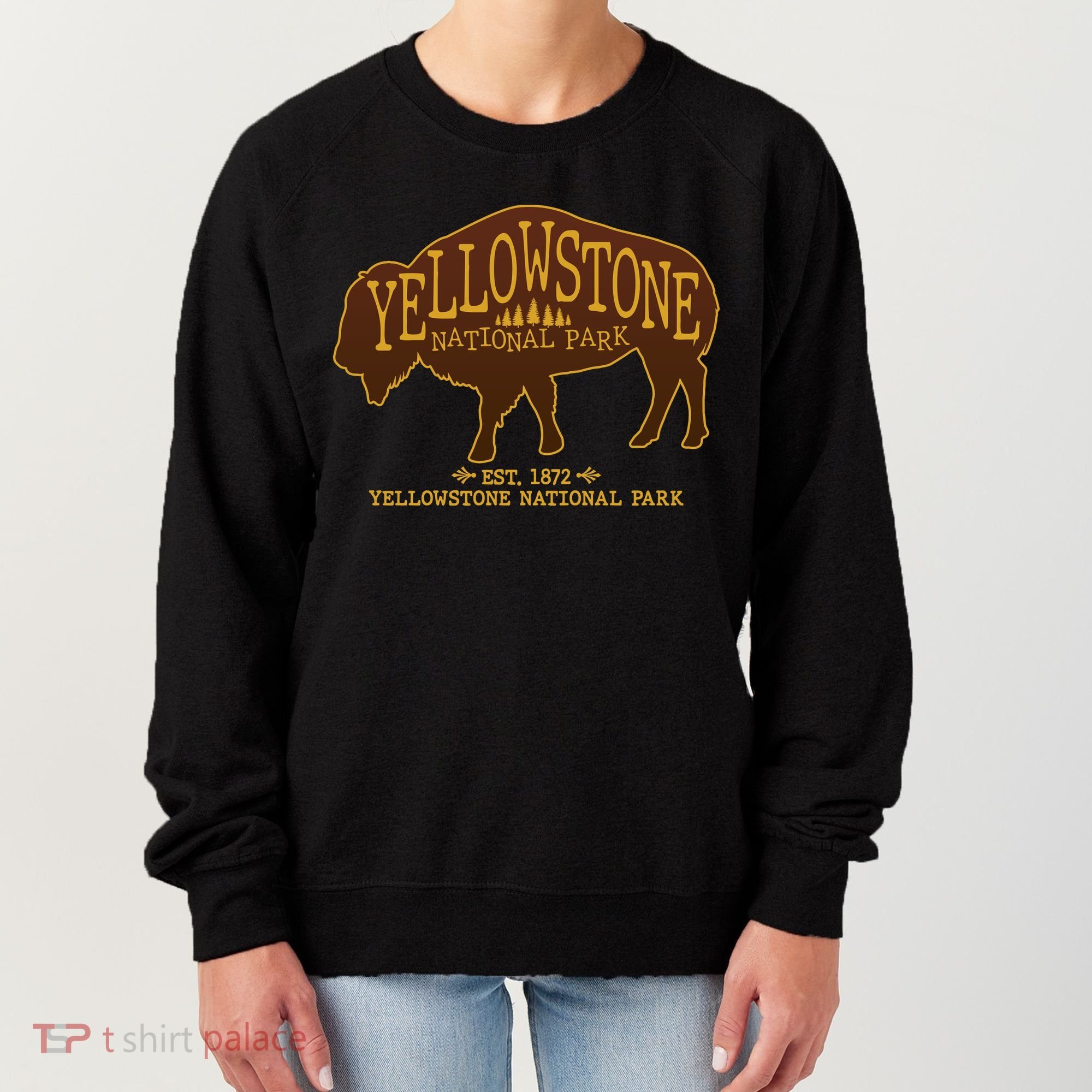 Yellowstone National Park EST 1872 Buffalo Logo Women's Sweatshirt
