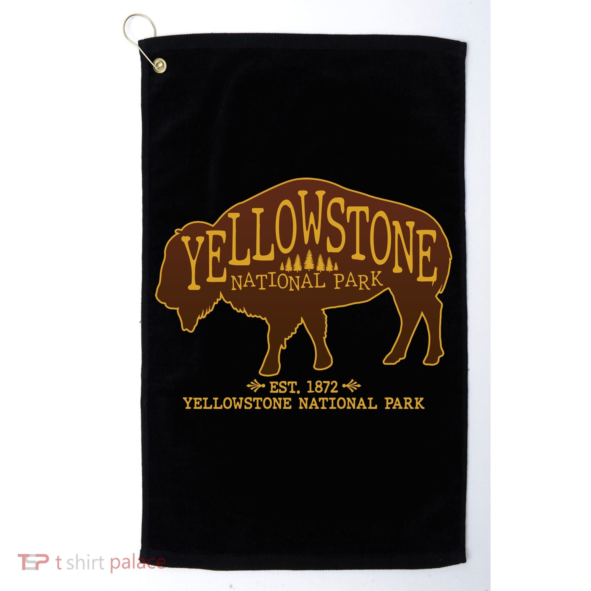 Yellowstone National Park EST 1872 Buffalo Logo Golf Towel