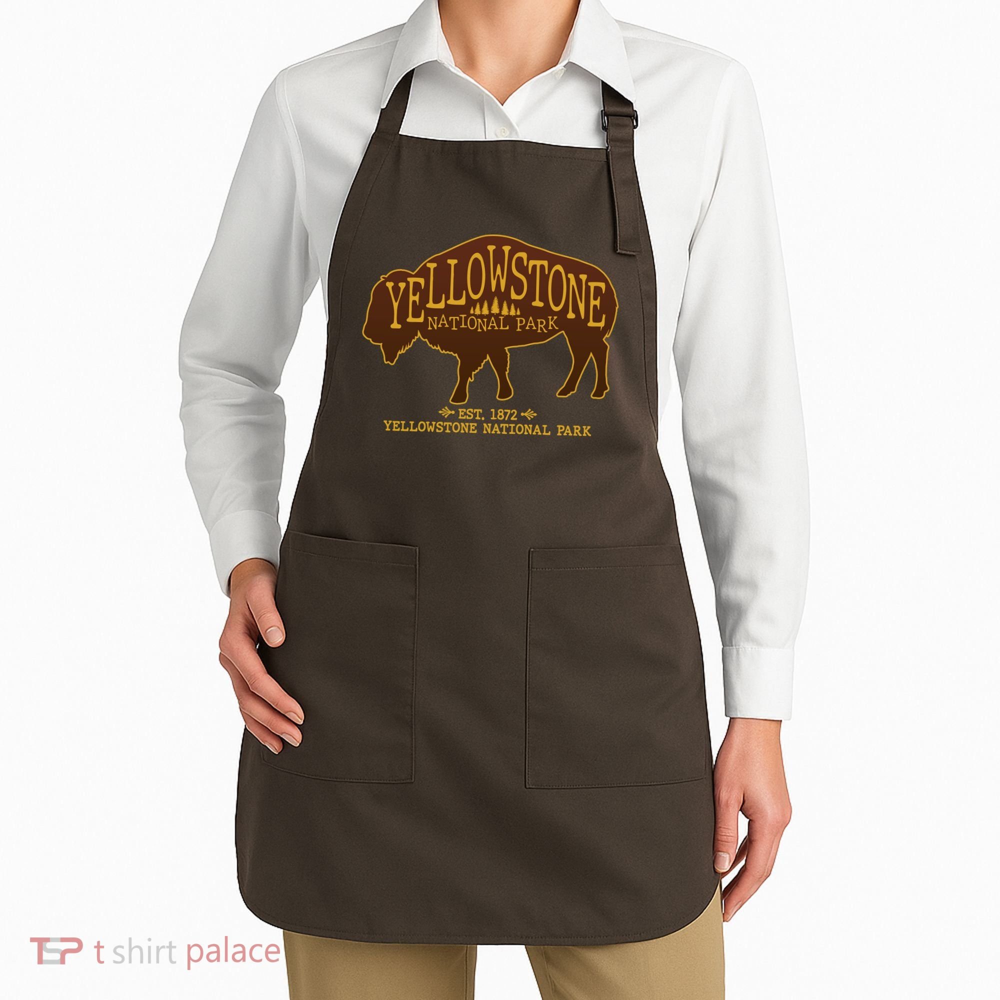 Yellowstone National Park EST 1872 Buffalo Logo Apron