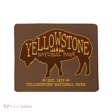 Yellowstone National Park EST 1872 Buffalo Logo Mousepad
