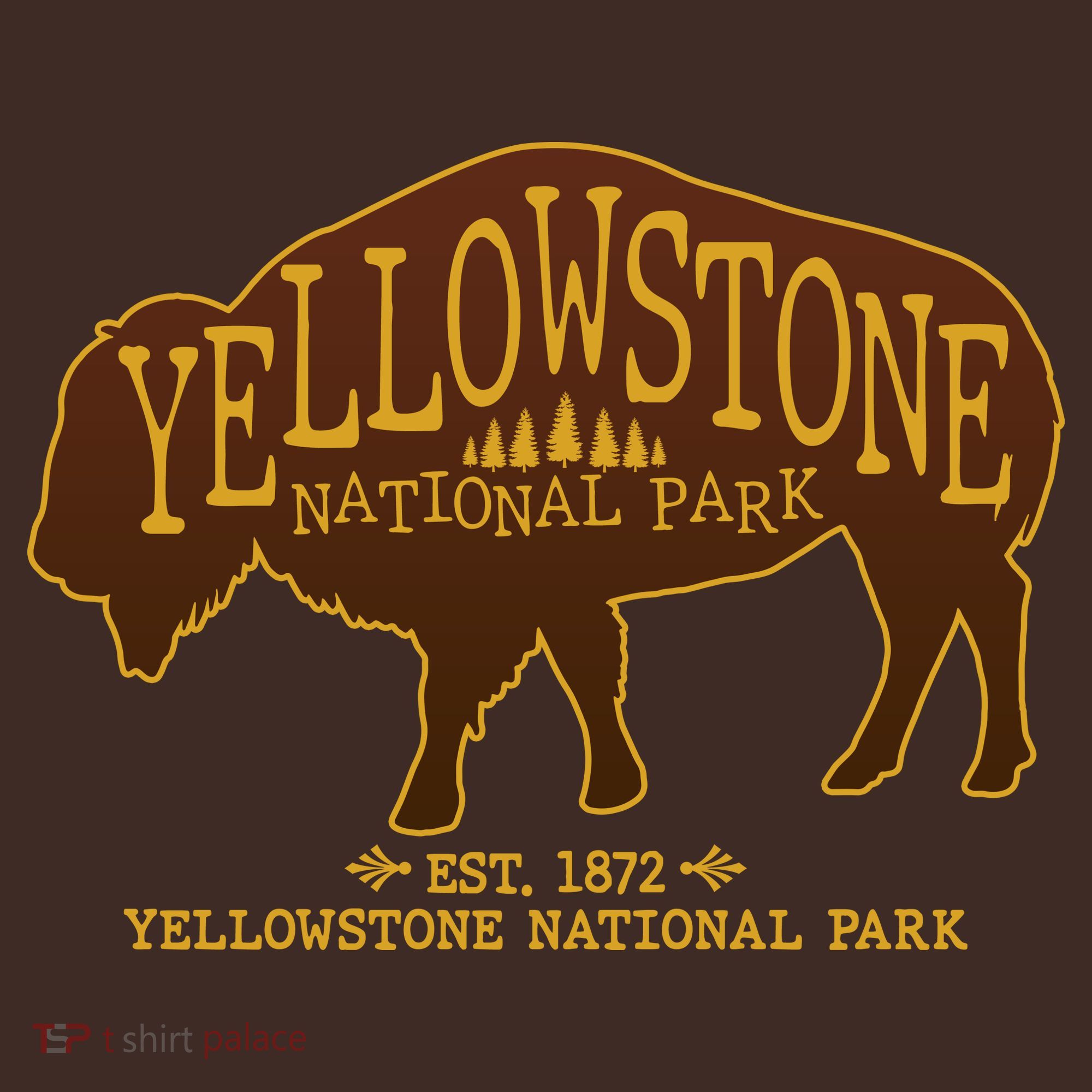 Yellowstone National Park EST 1872 Buffalo Logo Mousepad