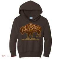 Yellowstone National Park EST 1872 Buffalo Logo Kids Hoodie thumb 0
