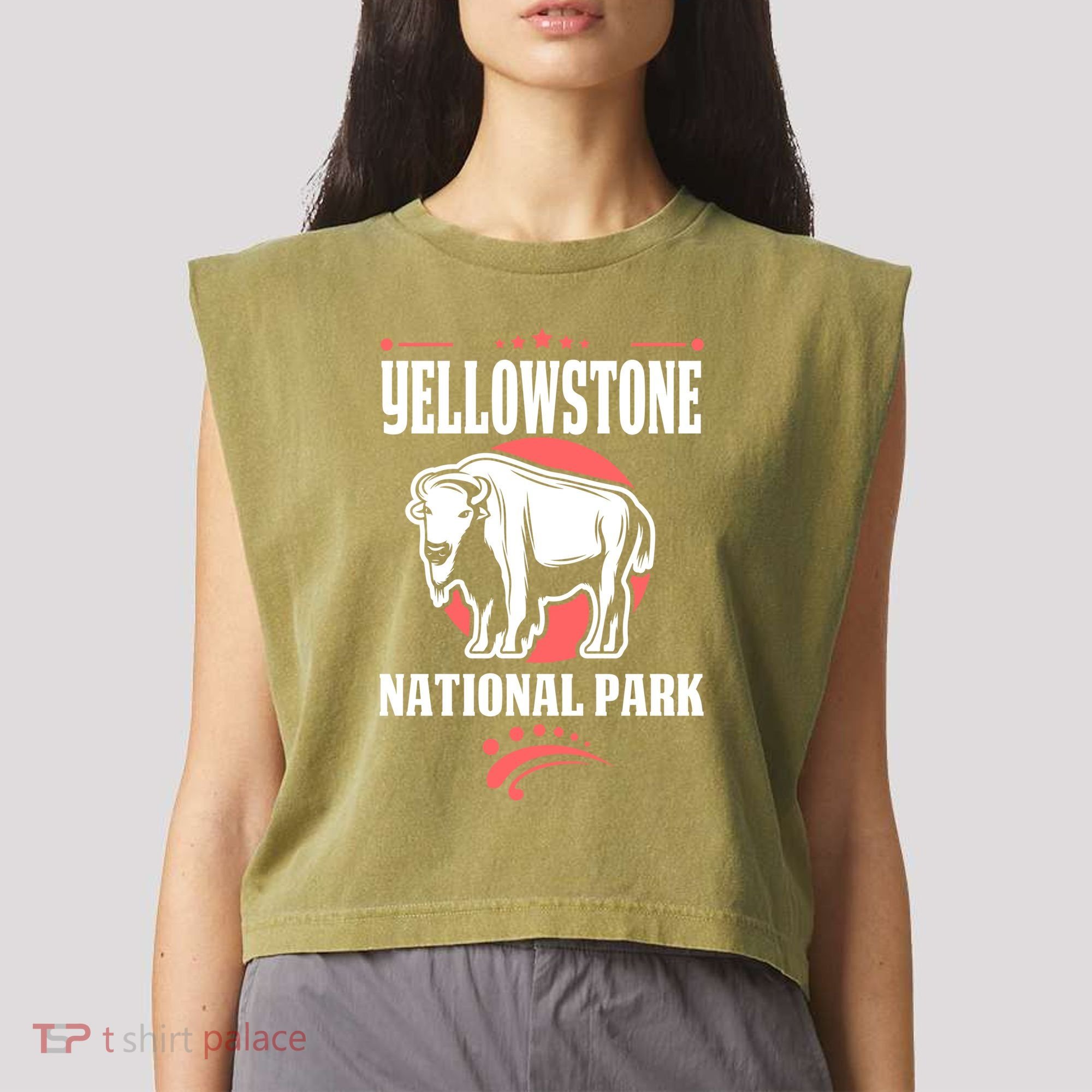 Yellowstone National Park Garment-Dyed Women's Muscle Tee
