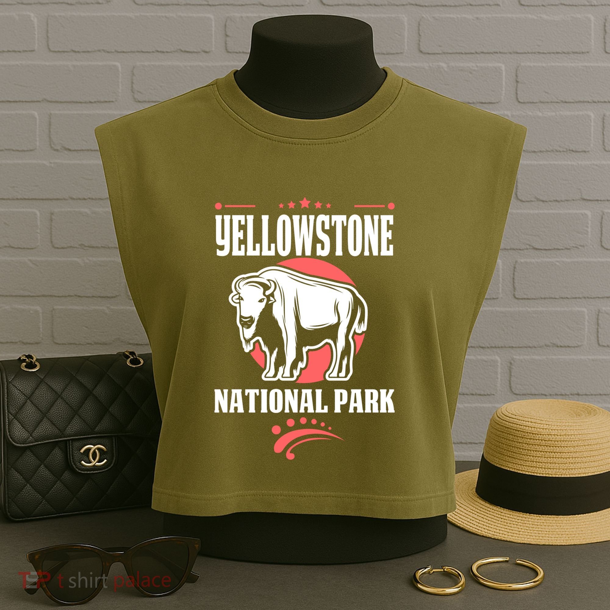 Yellowstone National Park Garment-Dyed Women's Muscle Tee
