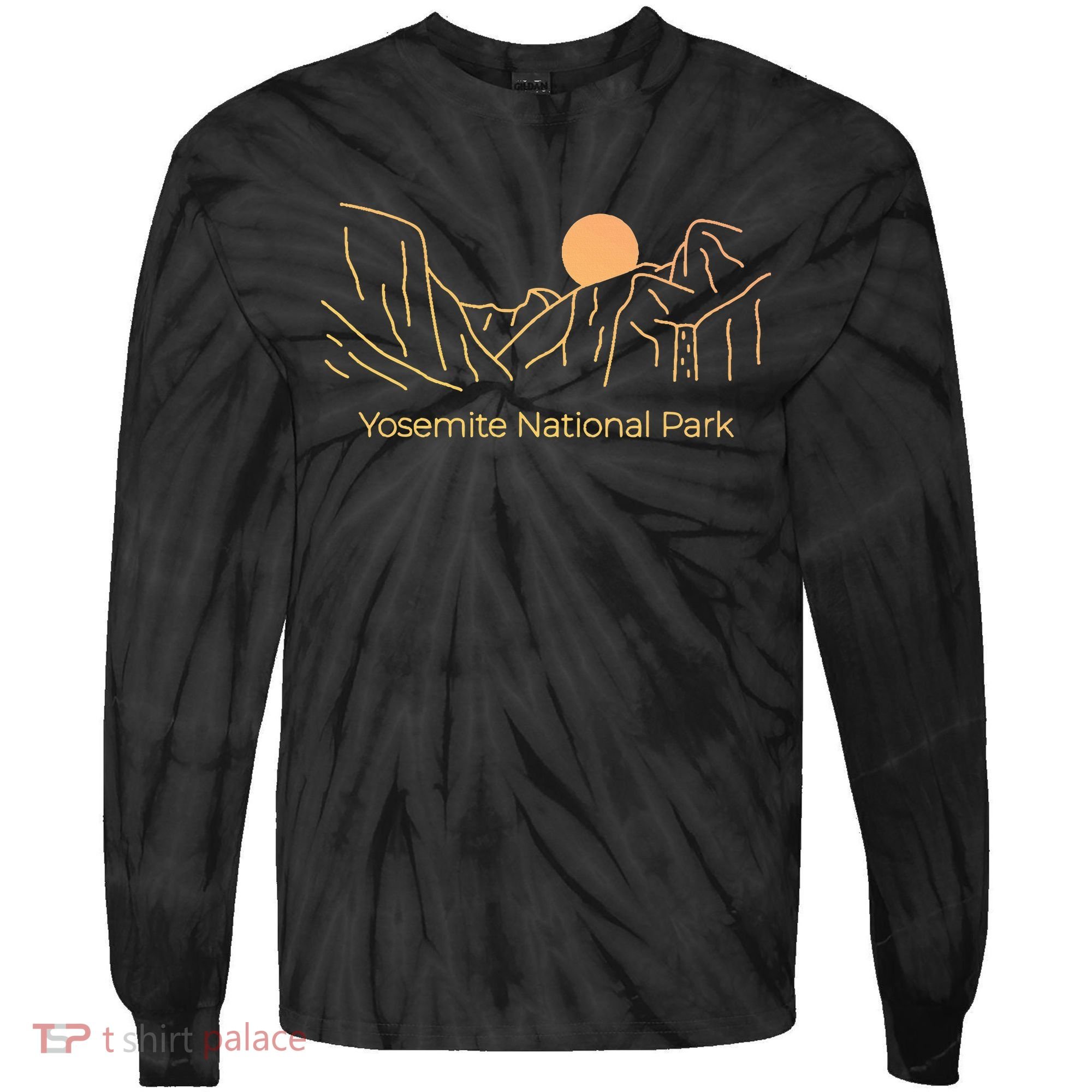 Yosemite National Park Skyline Tie-Dye Long Sleeve Shirt