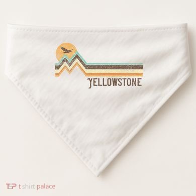 Yellowstone National Park 70s 80s Retro Vintage Distressed USA-Made Doggie Bandana