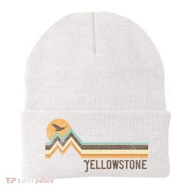 Yellowstone National Park 70s 80s Retro Vintage Distressed Beanie