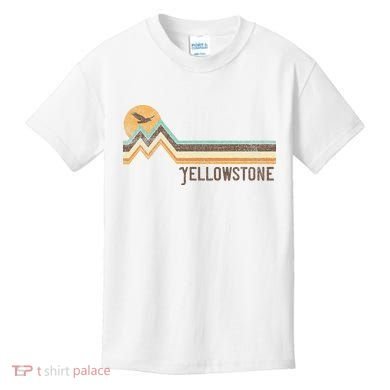 Yellowstone National Park 70s 80s Retro Vintage Distressed Kids T-Shirt