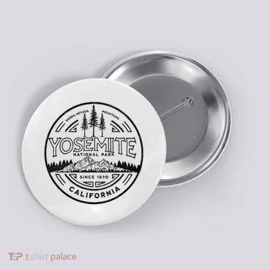 Yosemite National Park Distressed Minimalist Button