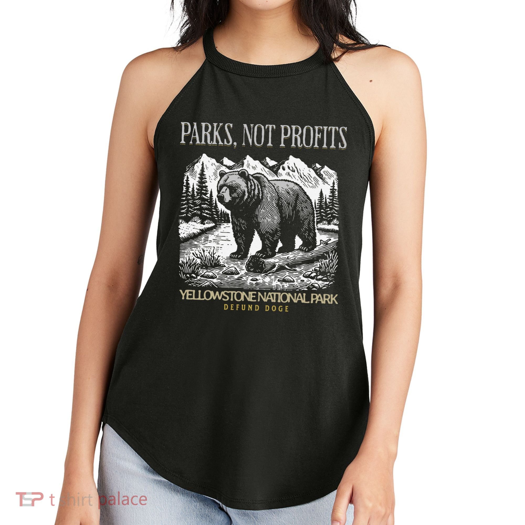 Yellowstone National Park Save Our Parks Not Profits Alt US Women's Perfect Tri Rocker Tank