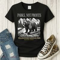 Yellowstone National Park Save Our Parks Not Profits Alt US Women's T-Shirt thumb 3