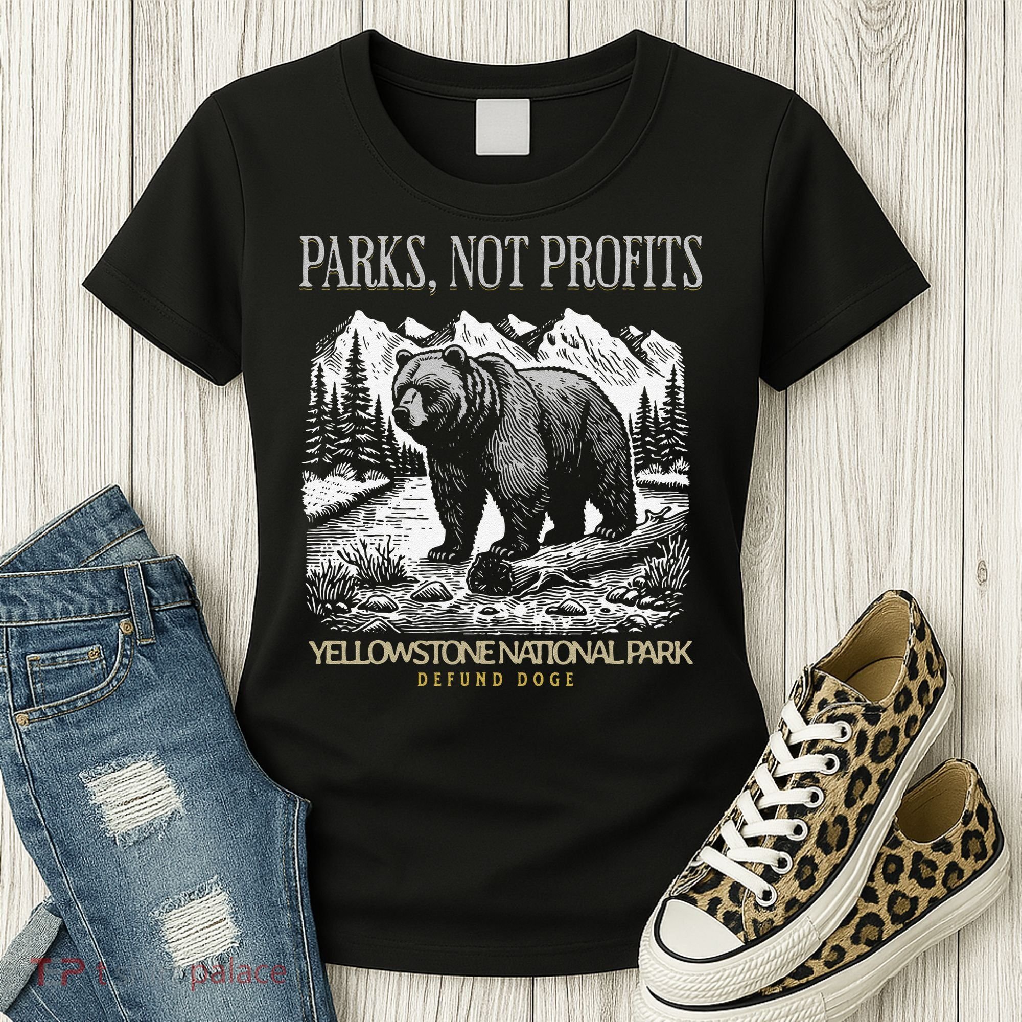 Yellowstone National Park Save Our Parks Not Profits Alt US Women's T-Shirt