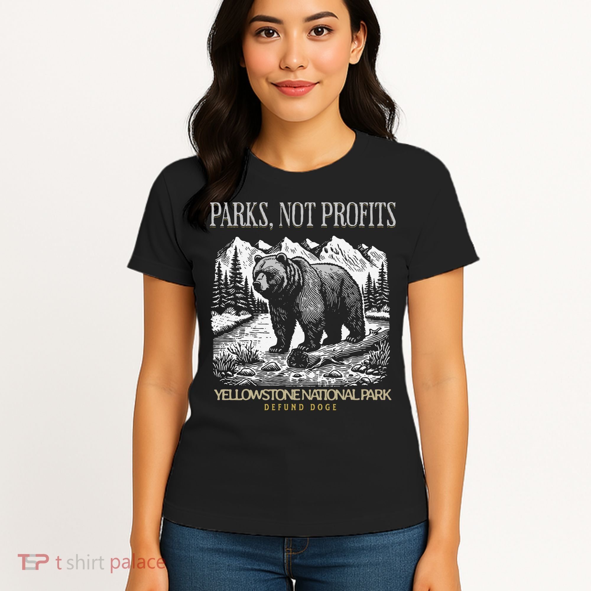 Yellowstone National Park Save Our Parks Not Profits Alt US Women's T-Shirt