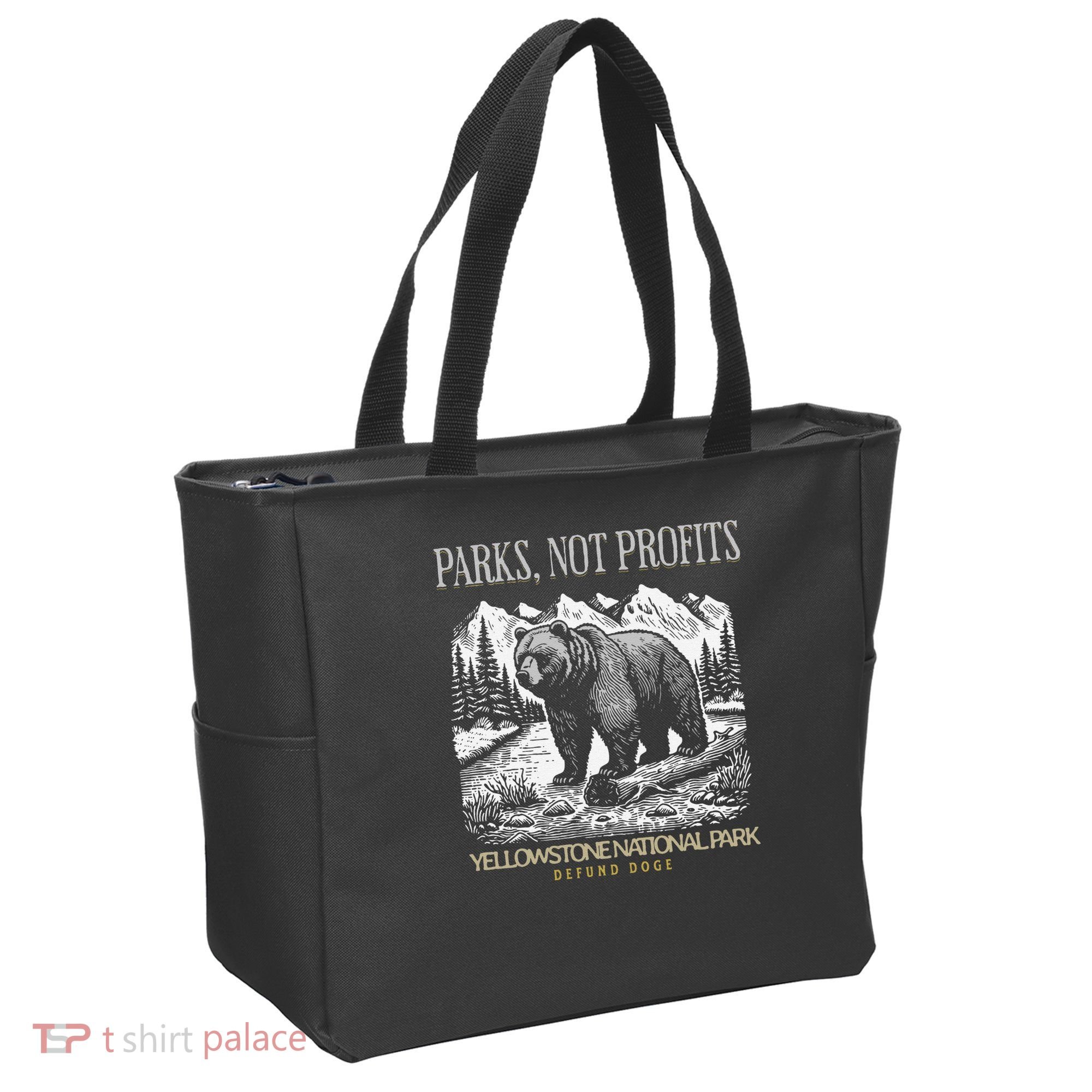 Yellowstone National Park Save Our Parks Not Profits Alt US Tote Bag