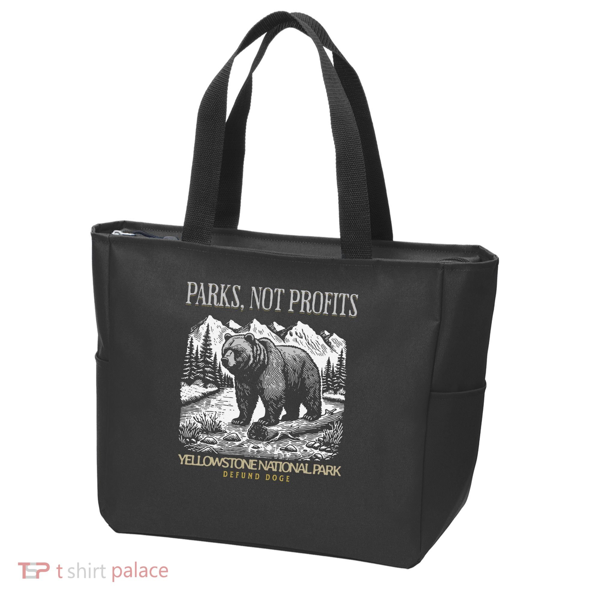 Yellowstone National Park Save Our Parks Not Profits Alt US Tote Bag