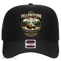 Yellowstone National Park Adventure Awaits Bison Badge Hat thumb 0