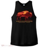 Yellowstone National Park Wyoming Buffalo Bison Sunset Ladies PosiCharge Tri-Blend Wicking Tank thumb 0