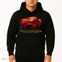 Yellowstone National Park Wyoming Buffalo Bison Sunset Hoodie thumb 2