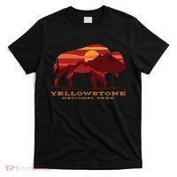Yellowstone National Park Wyoming Buffalo Bison Sunset T-Shirt thumb 0