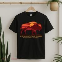 Yellowstone National Park Wyoming Buffalo Bison Sunset T-Shirt thumb 2