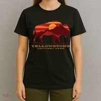 Yellowstone National Park Wyoming Buffalo Bison Sunset T-Shirt thumb 4