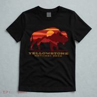 Yellowstone National Park Wyoming Buffalo Bison Sunset T-Shirt thumb 5