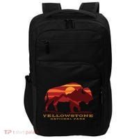 Yellowstone National Park Wyoming Buffalo Bison Sunset Impact Tech Backpack thumb 0
