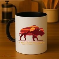 Yellowstone National Park Wyoming Buffalo Bison Sunset Coffee Mug thumb 4