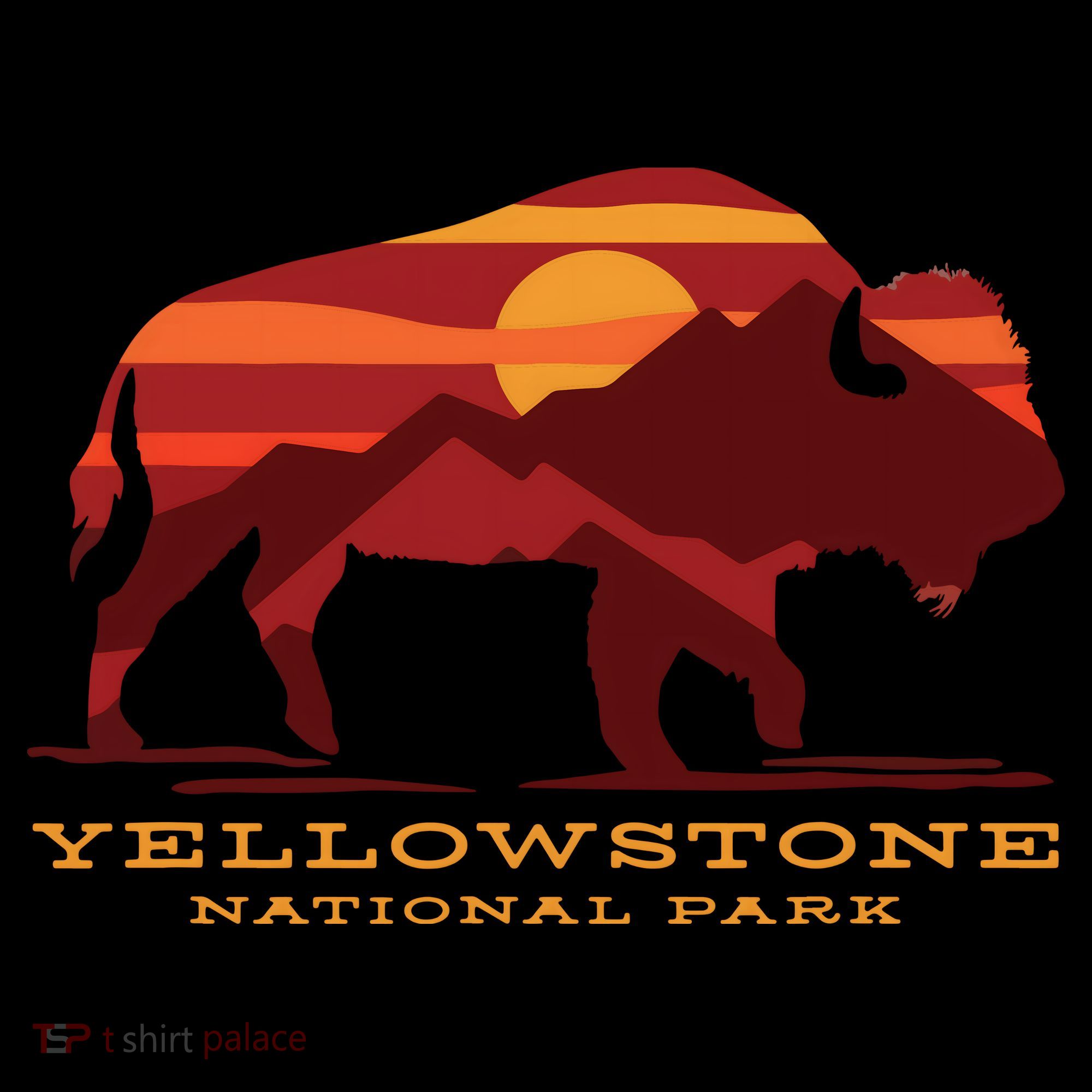 Yellowstone National Park Wyoming Buffalo Bison Sunset Coffee Mug