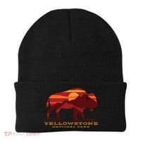 Yellowstone National Park Wyoming Buffalo Bison Sunset Beanie thumb 0