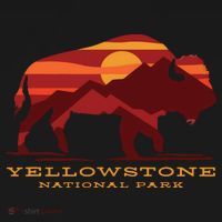 Yellowstone National Park Wyoming Buffalo Bison Sunset Women's Hoodie thumb 2