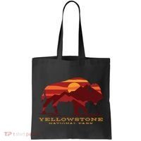 Yellowstone National Park Wyoming Buffalo Bison Sunset Tote Bag thumb 0