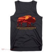 Yellowstone National Park Wyoming Buffalo Bison Sunset Tank Top thumb 0