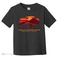Yellowstone National Park Wyoming Buffalo Bison Sunset Toddler T-Shirt thumb 0